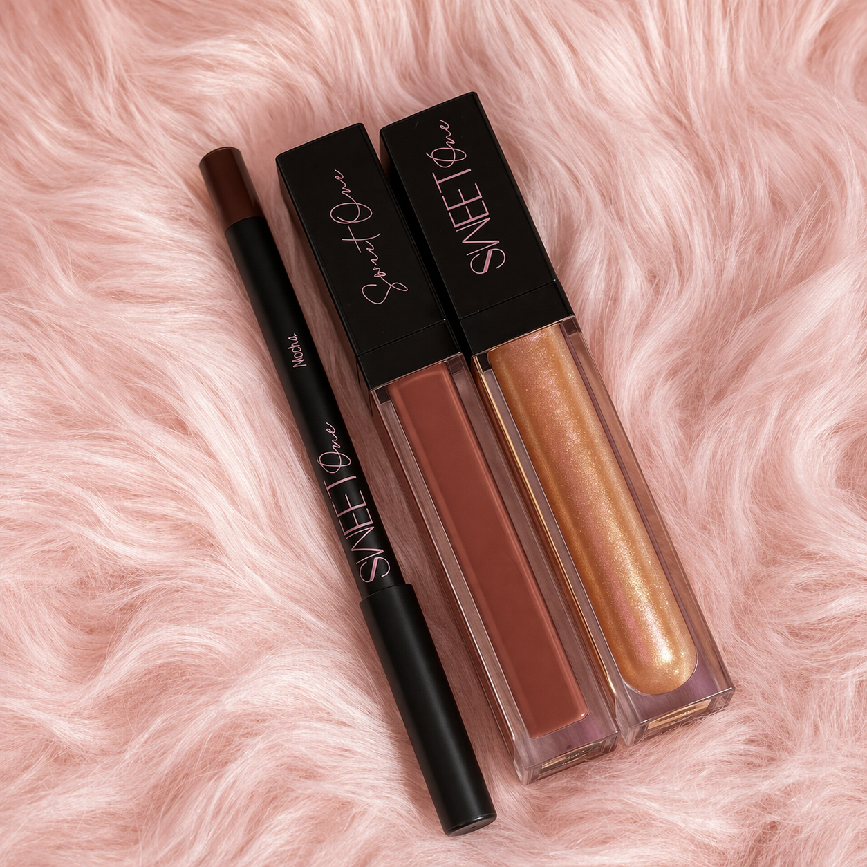 Sweet Chai Lip Trio | Nude Brown Lip Liner, Liquid Lipstick and Gloss