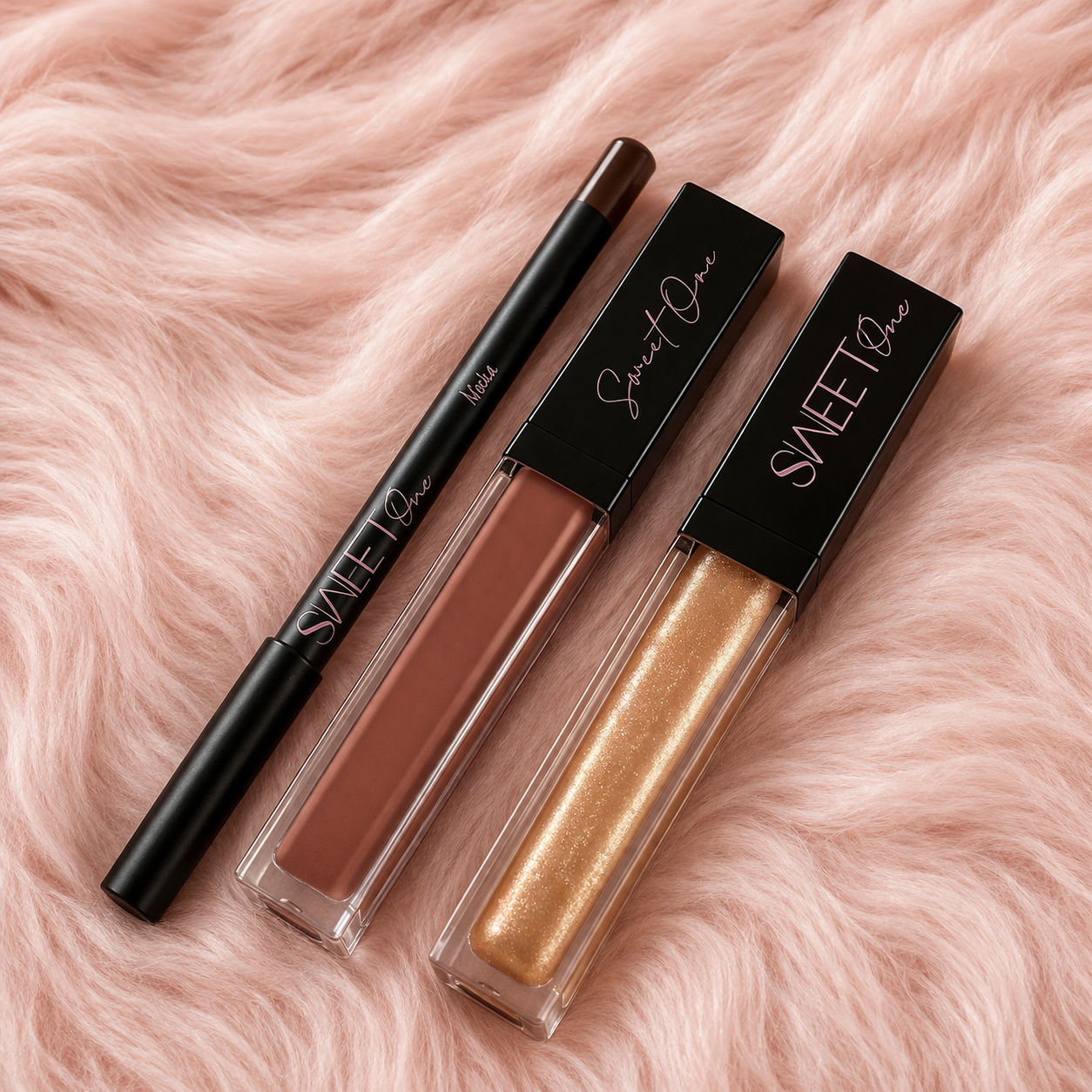 Sweet Chai Lip Trio | Nude Brown Lip Liner, Liquid Lipstick and Gloss